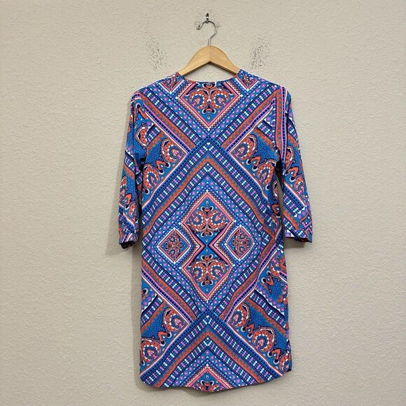 Coolibar Oceanside Tunic Dress Multi Geometric UPF 50+ Swim Coverup - Picture 2 of 11